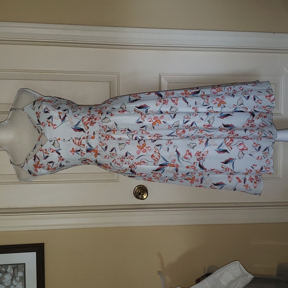 Adelyn Rae Ivory Floral Print Summer Dress